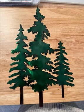 Green Metal Pine Tree Wall Decor - Brand